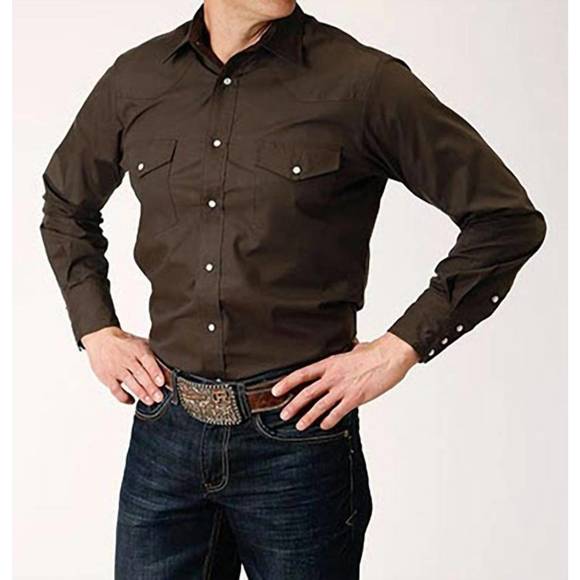 Roper 2221 Solid (Brown) - Men's Western Shirt